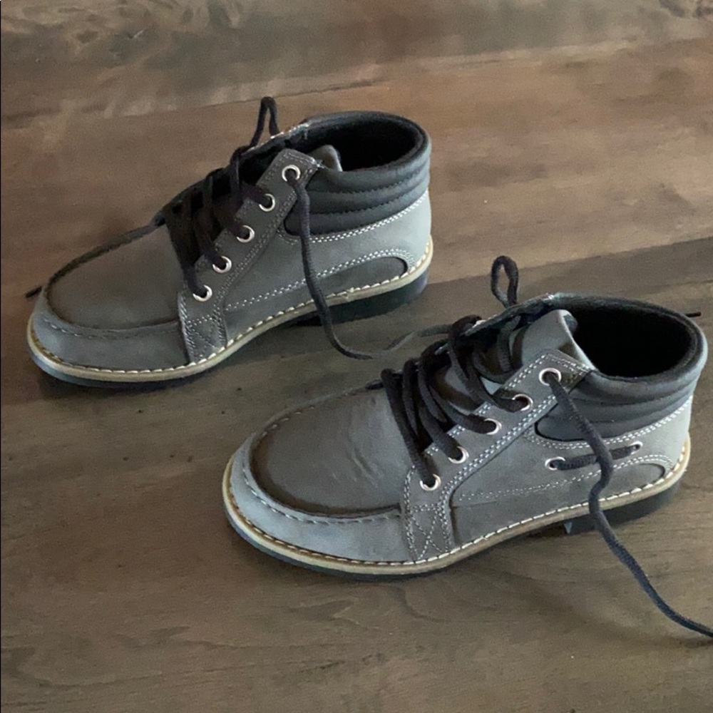 Fabulous boys dressy grey boots shoes